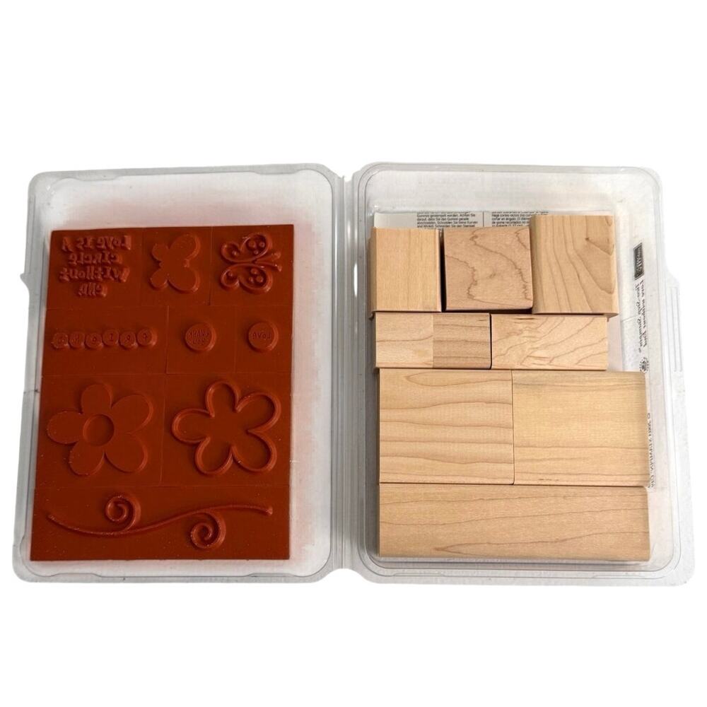 New in box Stampin’ Up set of 9 rubber stamps "love without end"